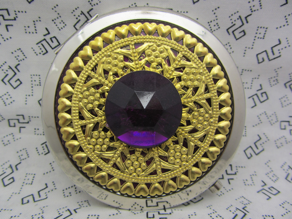 Compact Mirror The Big Bling In Purple