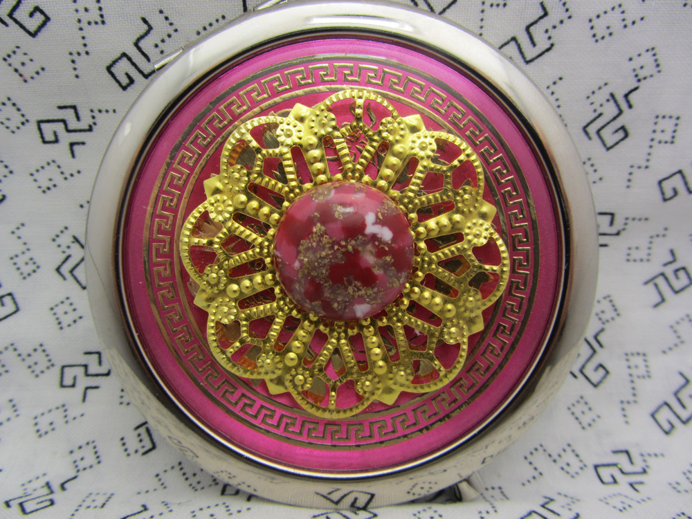 Pink Compact Mirror Confetti