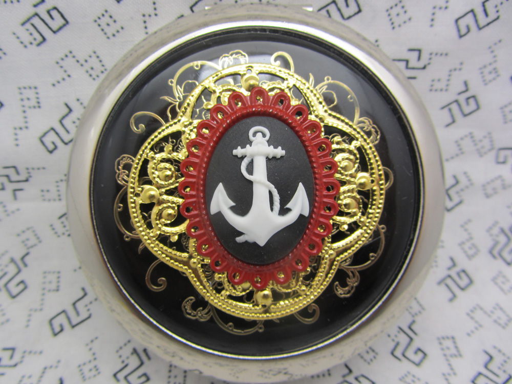 Compact Mirror Anchors Aweigh On Red